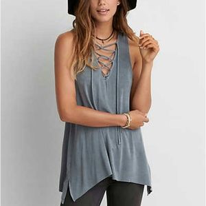 AEO soft & sexy lace up tank